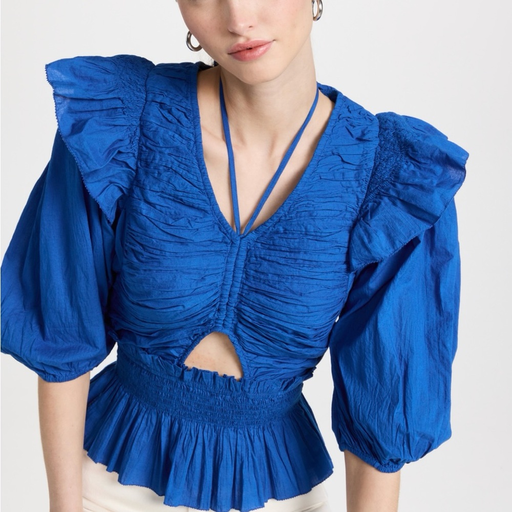 Sea New York Paco solid puff sleeve top